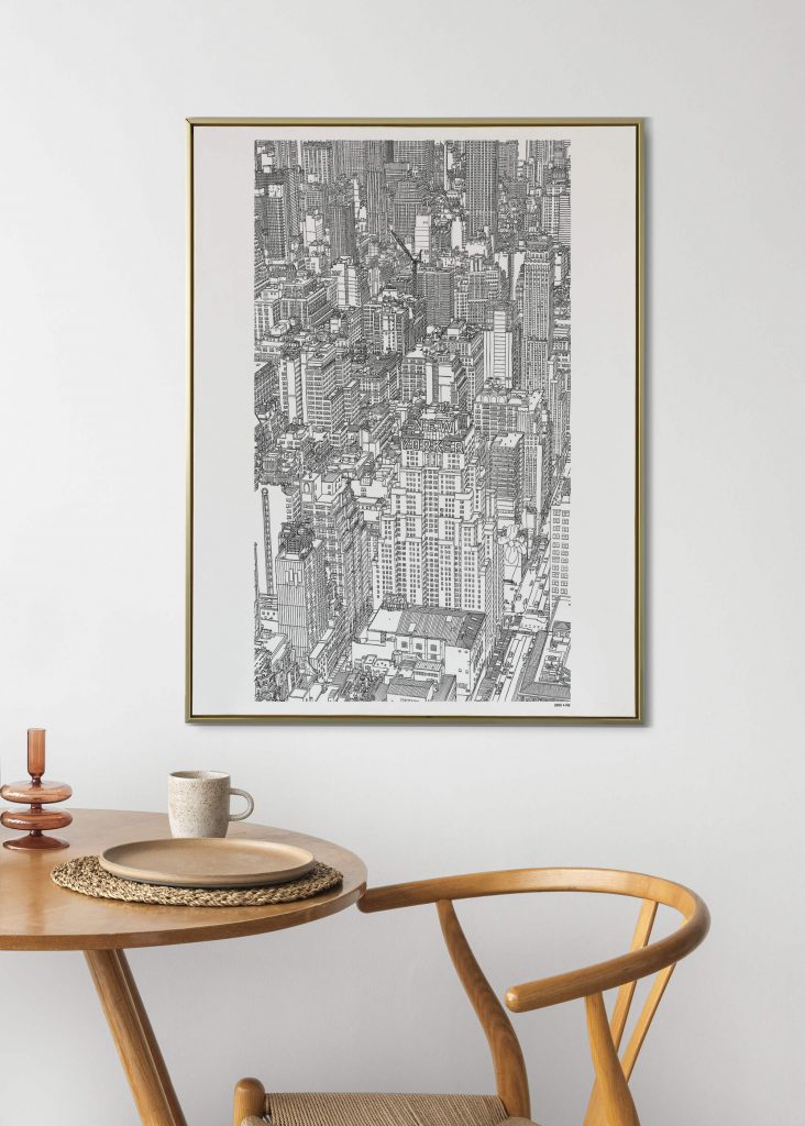 Affiche de New York NewYorker illustration paper and pen