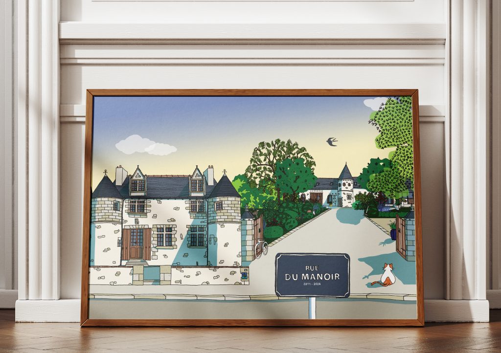 Illustration de la maison de mes parents Paper and pen
