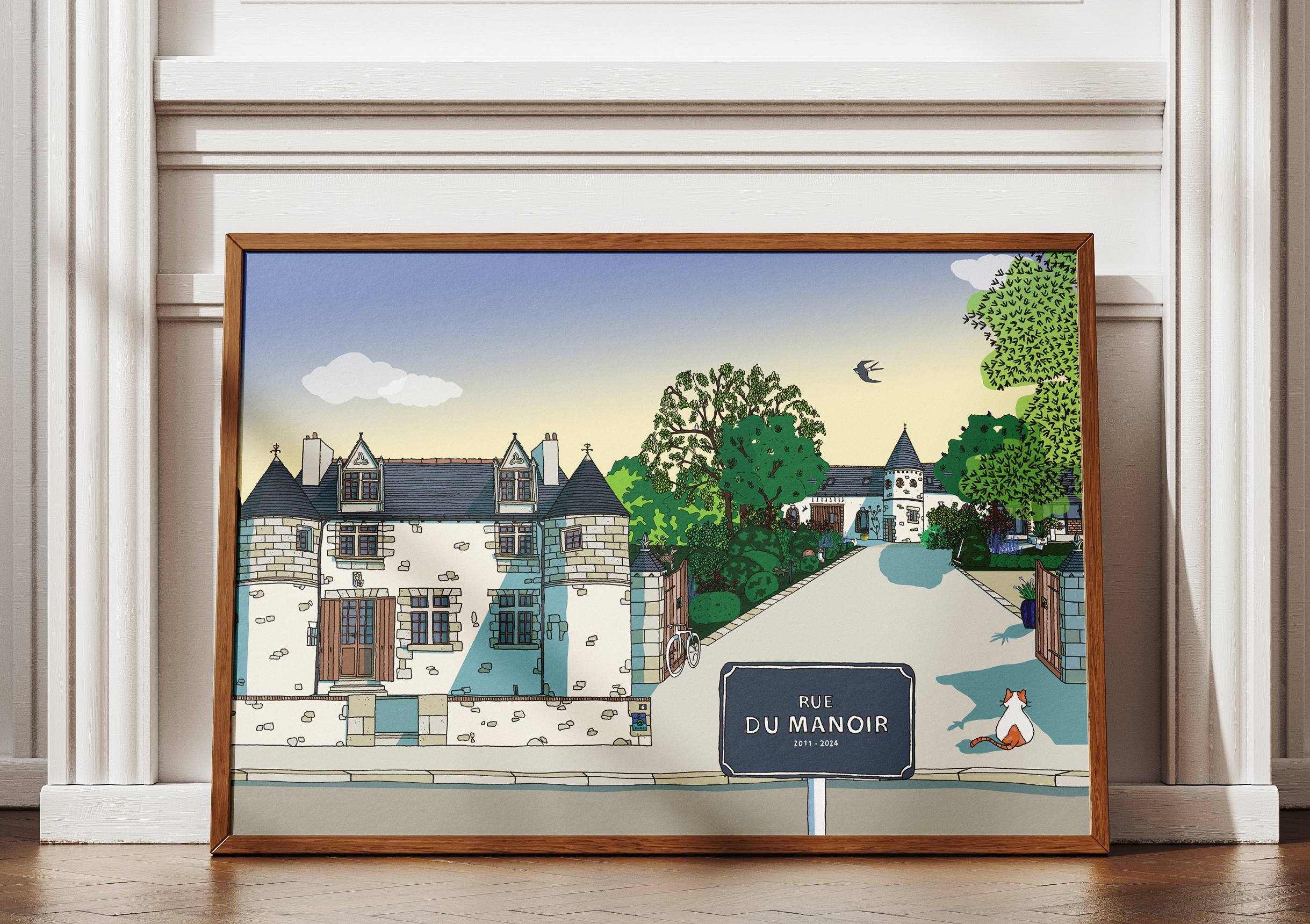 Illustration de la maison de mes parents Paper and pen